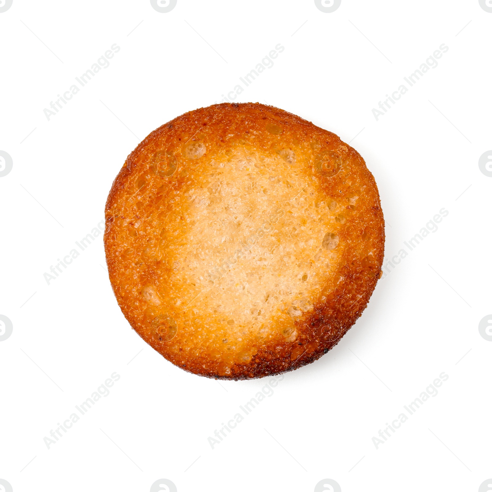 Photo of Half of grilled burger bun isolated on white, top view