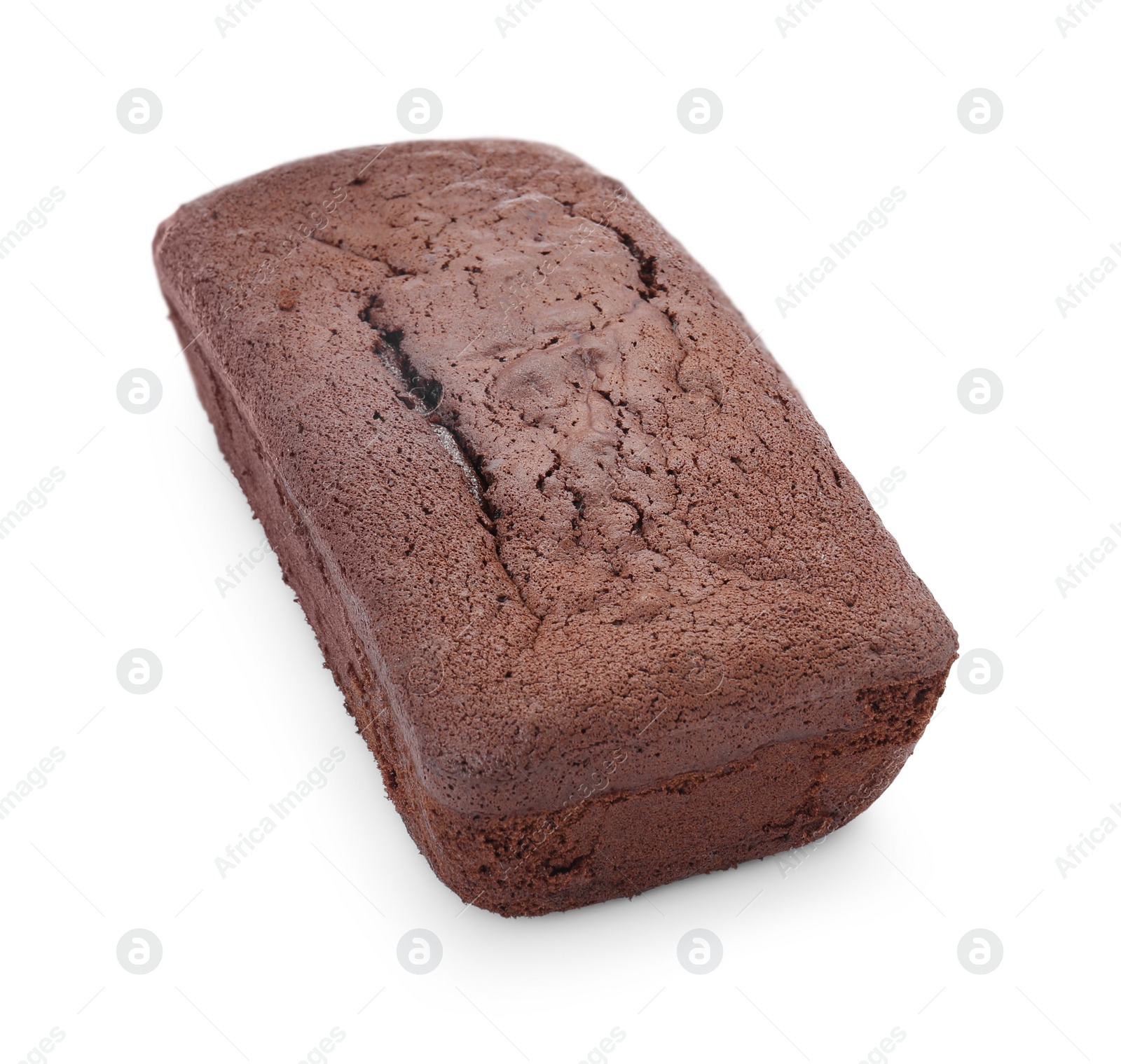 Photo of Delicious chocolate sponge cake isolated on white