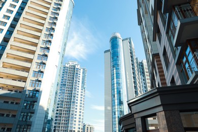 Beautiful view of modern buildings on sunny day