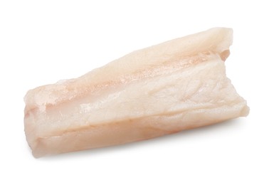 Piece of raw cod fish isolated on white