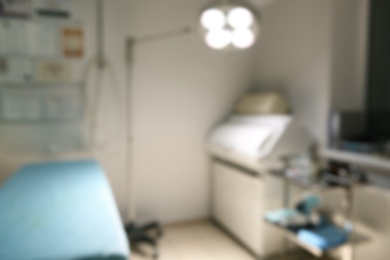 Blurred view of surgery room in modern clinic