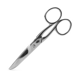 Photo of Medical scissors isolated on white. First aid item