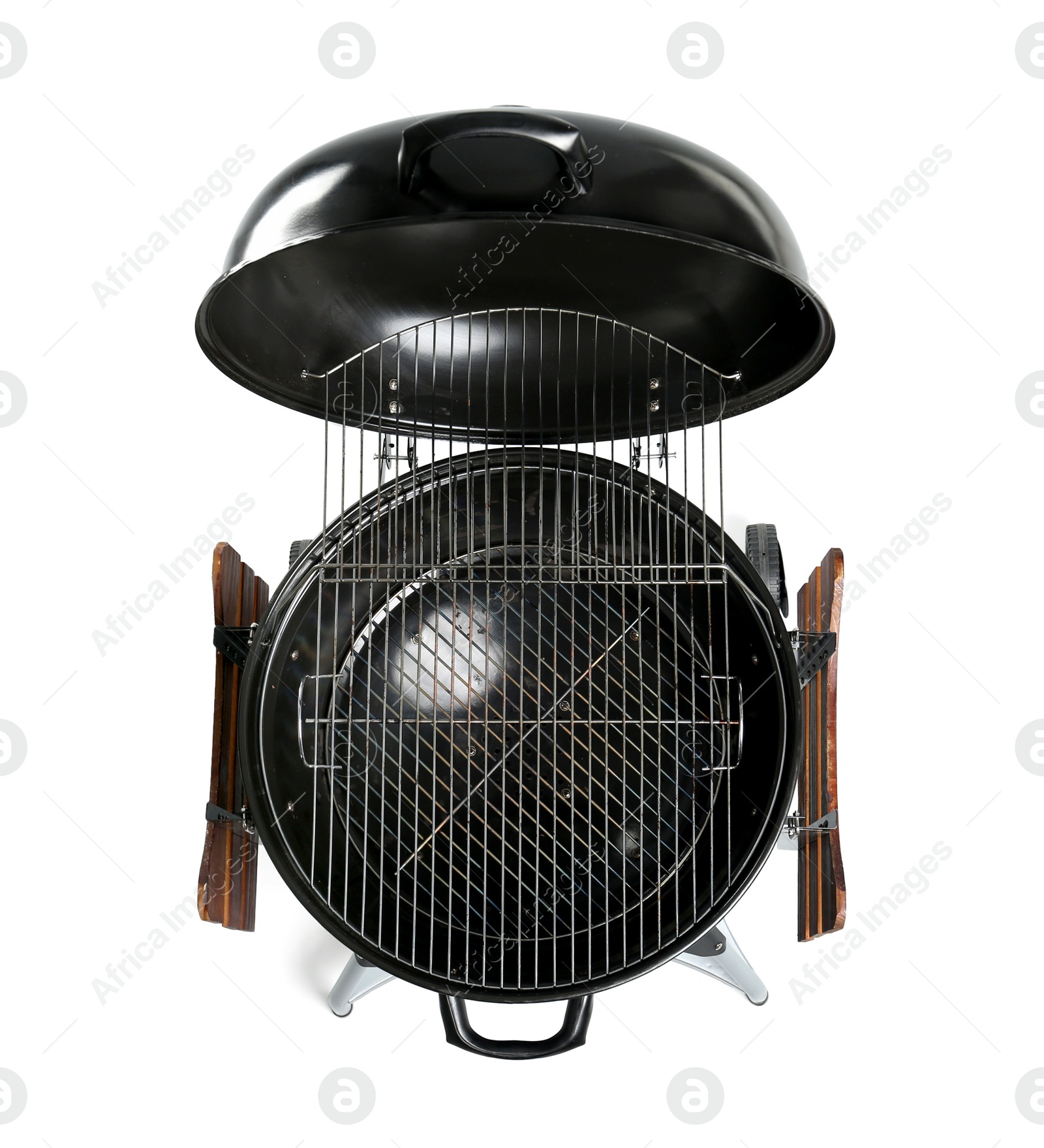 Photo of New modern barbecue grill on white background