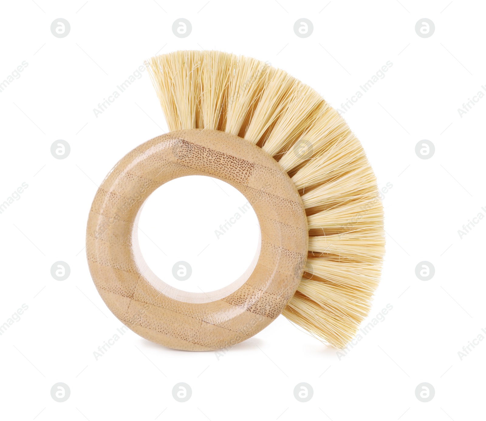 Photo of Cleaning supply. One brush isolated on white