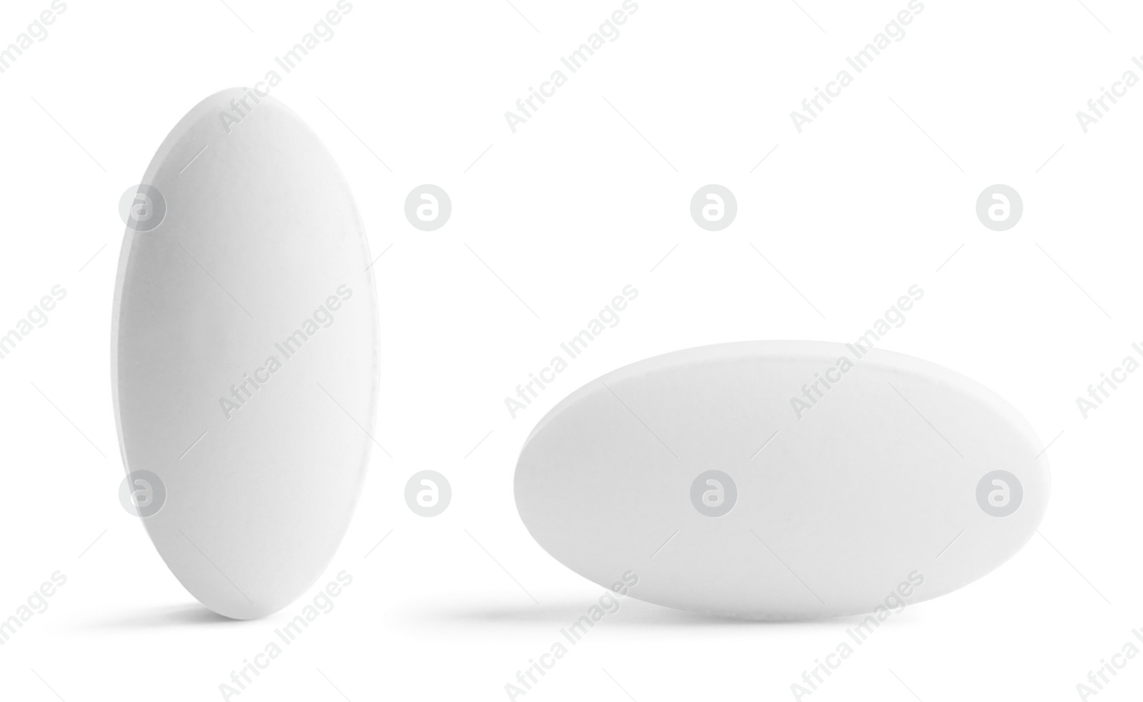 Image of Pill in different positions isolated on white