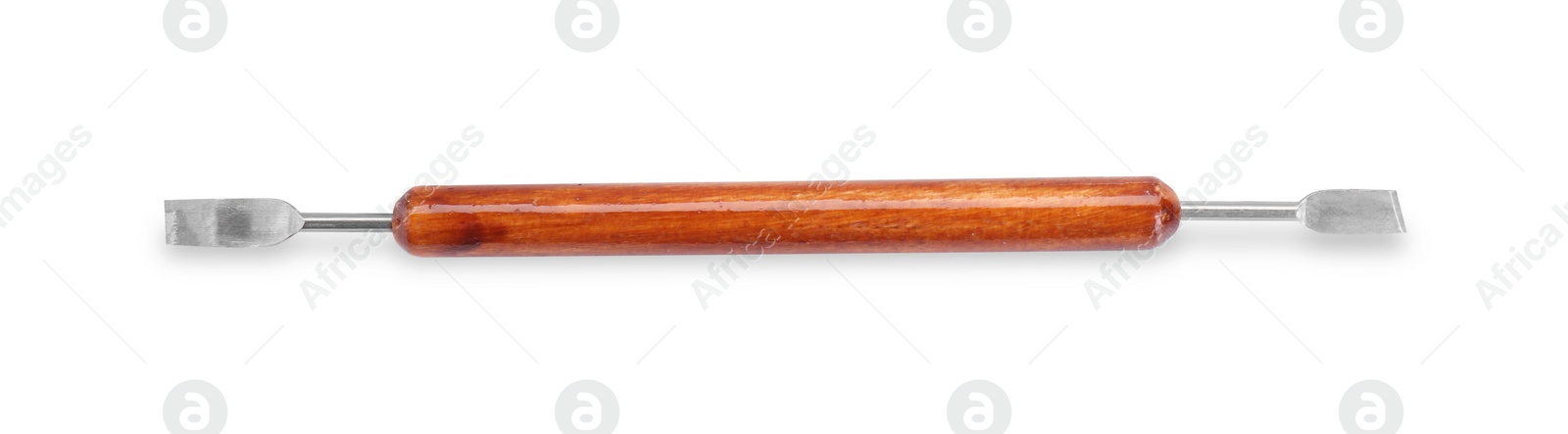 Photo of One clay crafting tool isolated on white, top view