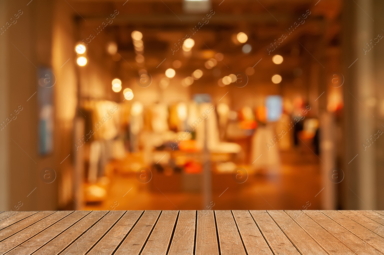 Image of Empty wooden surface in cafe. Space for design