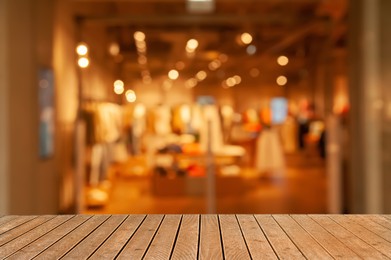 Image of Empty wooden surface in cafe. Space for design