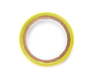 Electrician's tape on white background, top view