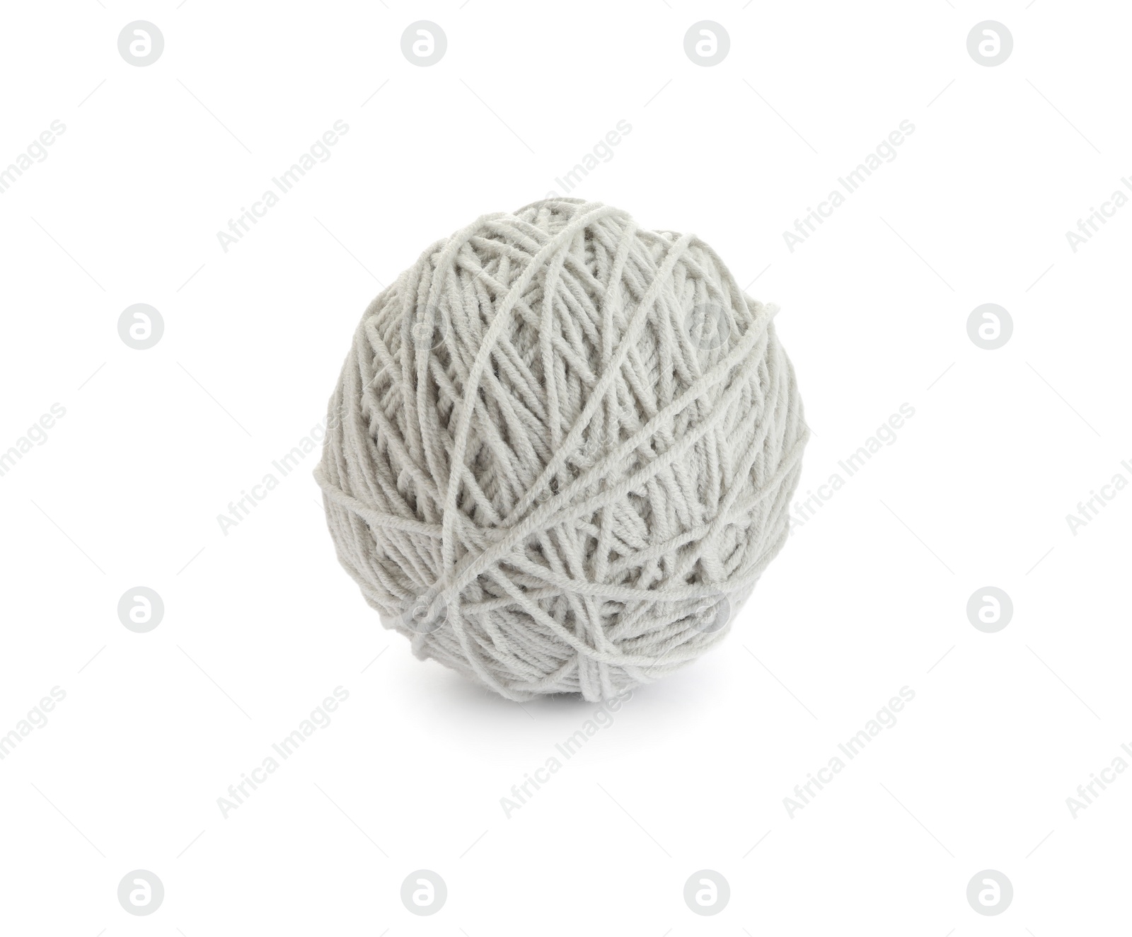 Photo of Soft grey woolen yarn isolated on white