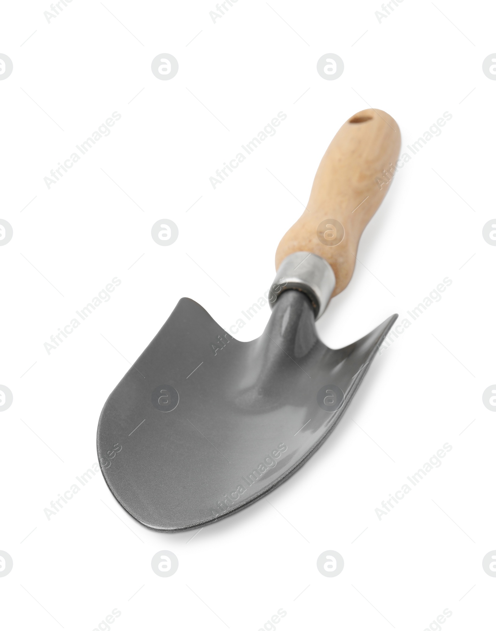 Photo of One trowel isolated on white. Gardening tool