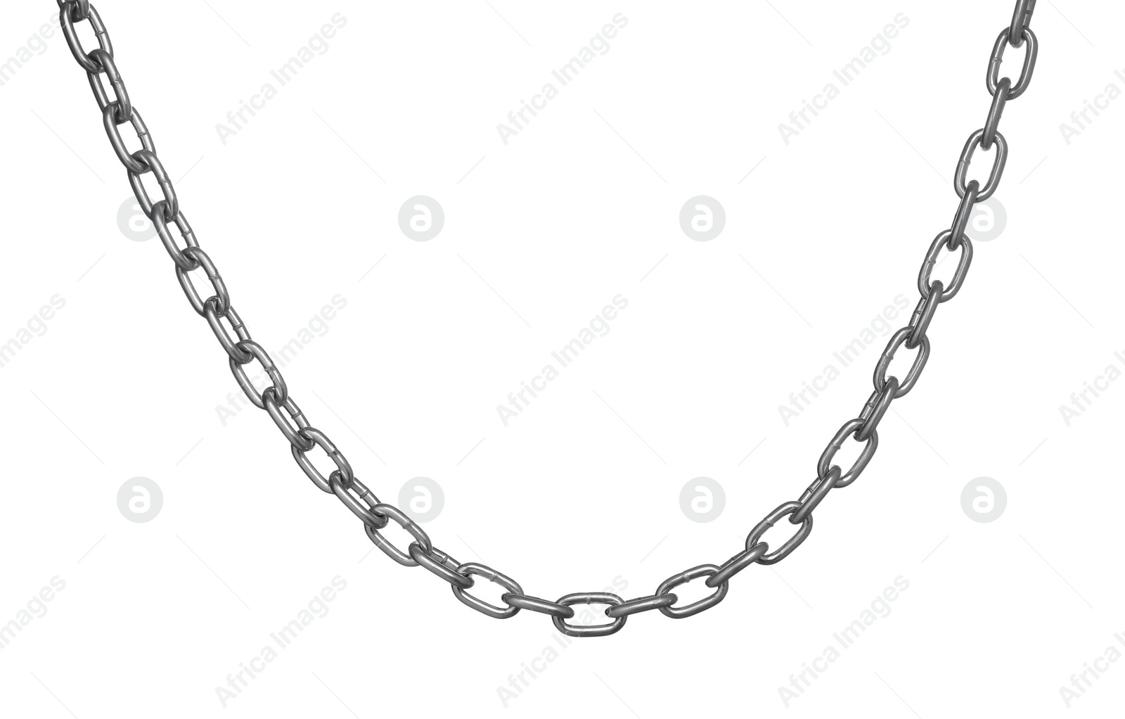 Photo of One common metal chain isolated on white