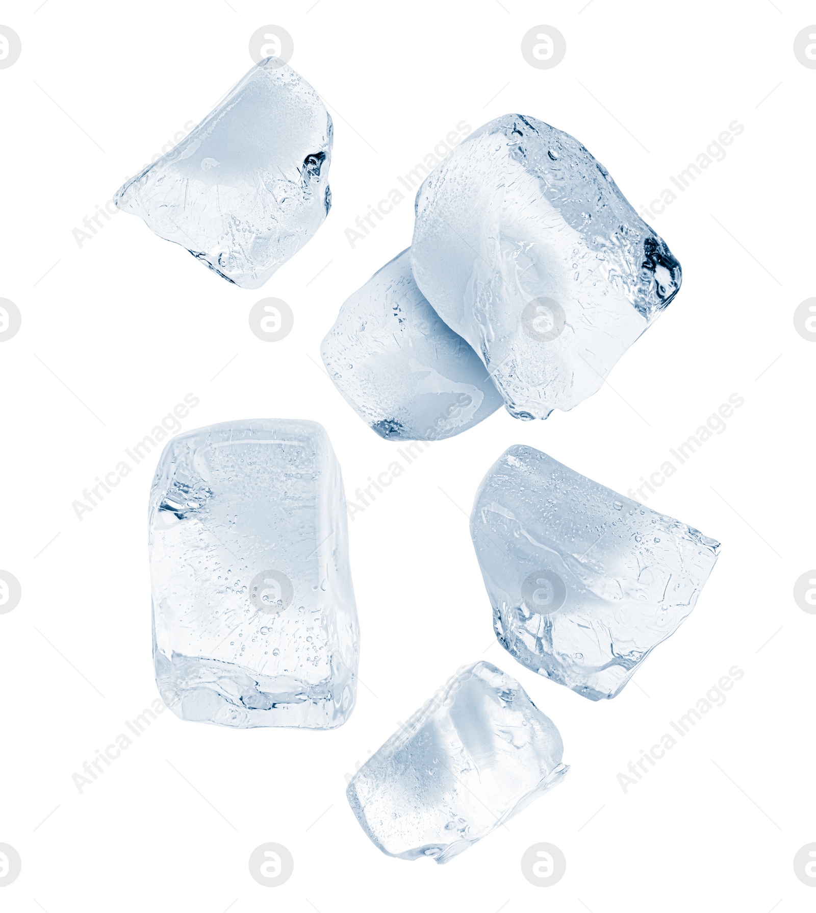 Image of Crushed ice in air on white background