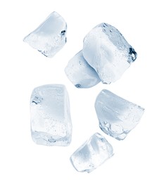 Image of Crushed ice in air on white background