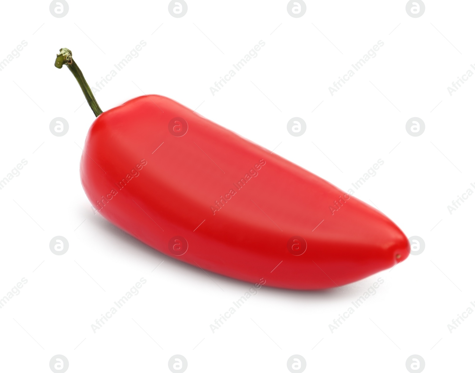 Photo of Fresh raw red hot chili pepper isolated on white