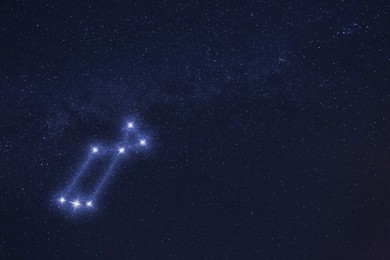 Lyra constellation. Stick figure pattern in starry night sky