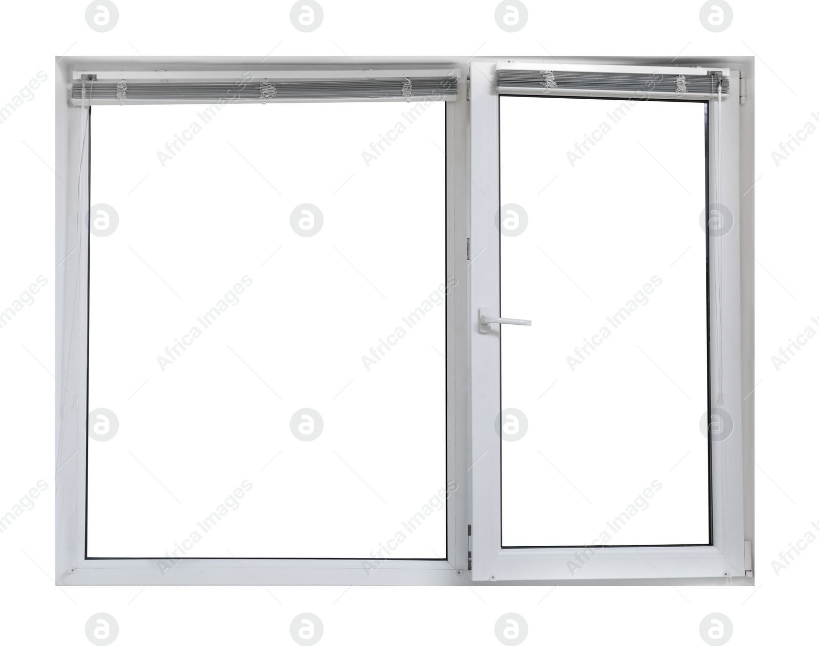 Image of Modern open plastic window on white background