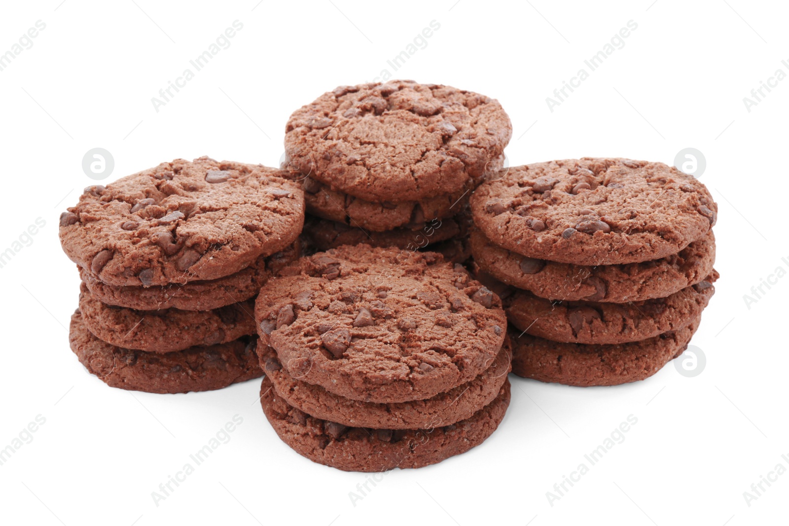 Photo of Delicious chocolate chip cookies isolated on white