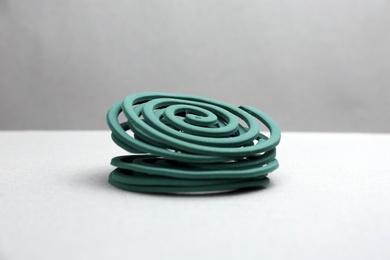 New insect repellent coils on grey background