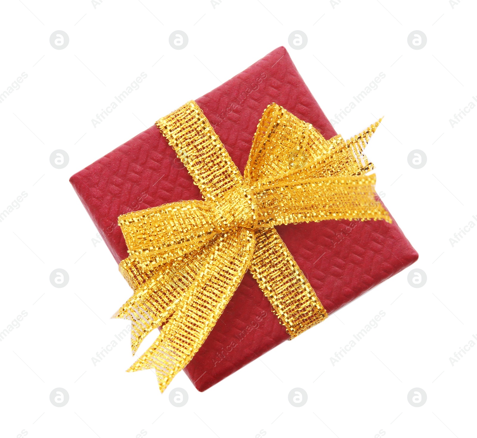 Photo of Beautiful gift box with bow on white background