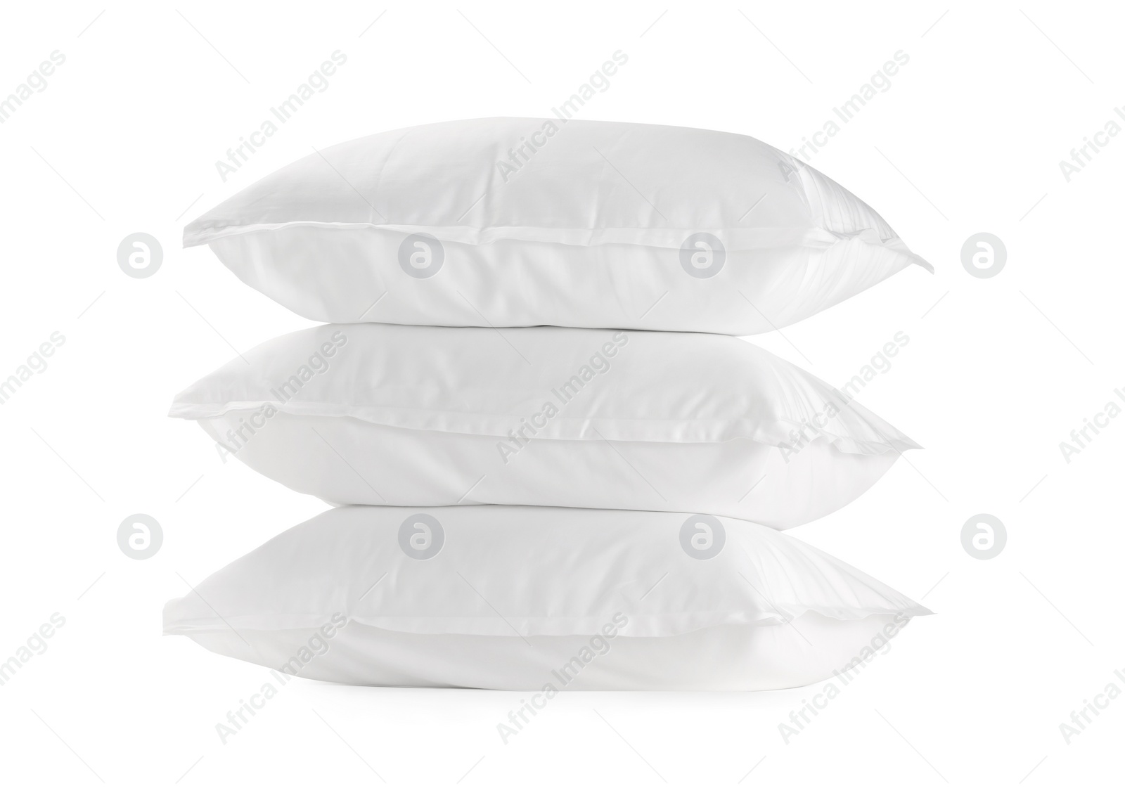 Photo of Stack of soft pillows isolated on white