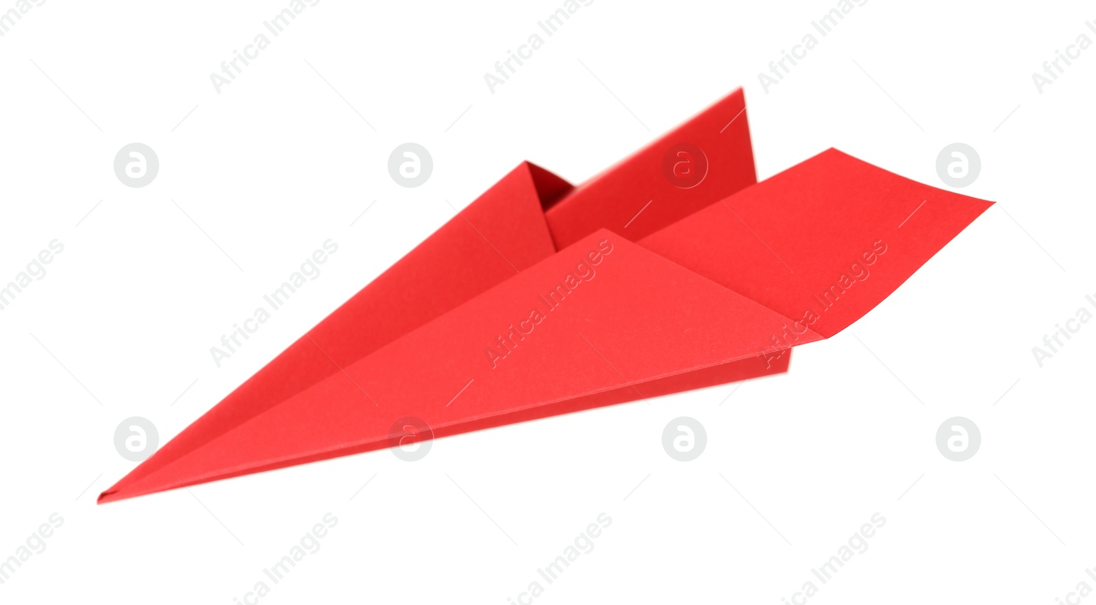 Photo of Handmade red paper plane isolated on white