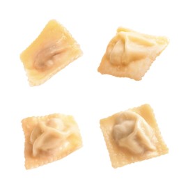 Image of Set of tasty ravioli   on white background