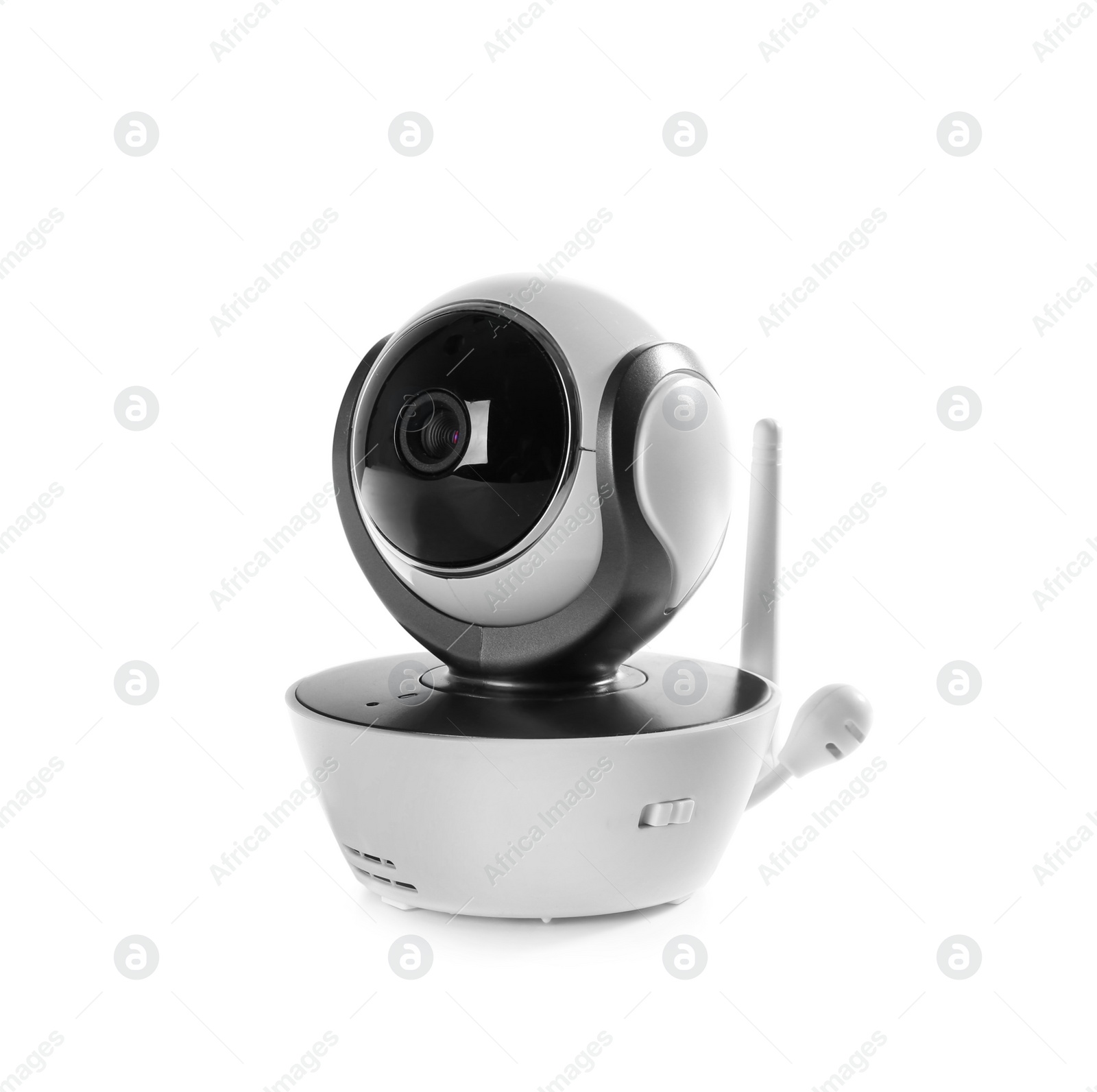 Photo of Modern CCTV security camera on white background