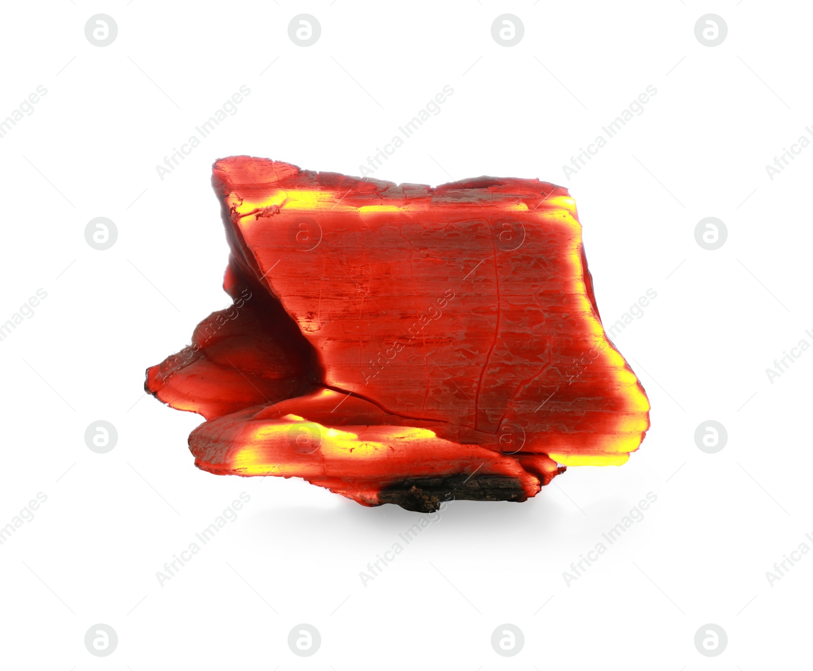 Photo of Piece of smoldering coal isolated on white