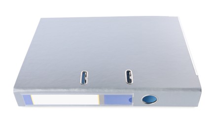 One grey office folder isolated on white