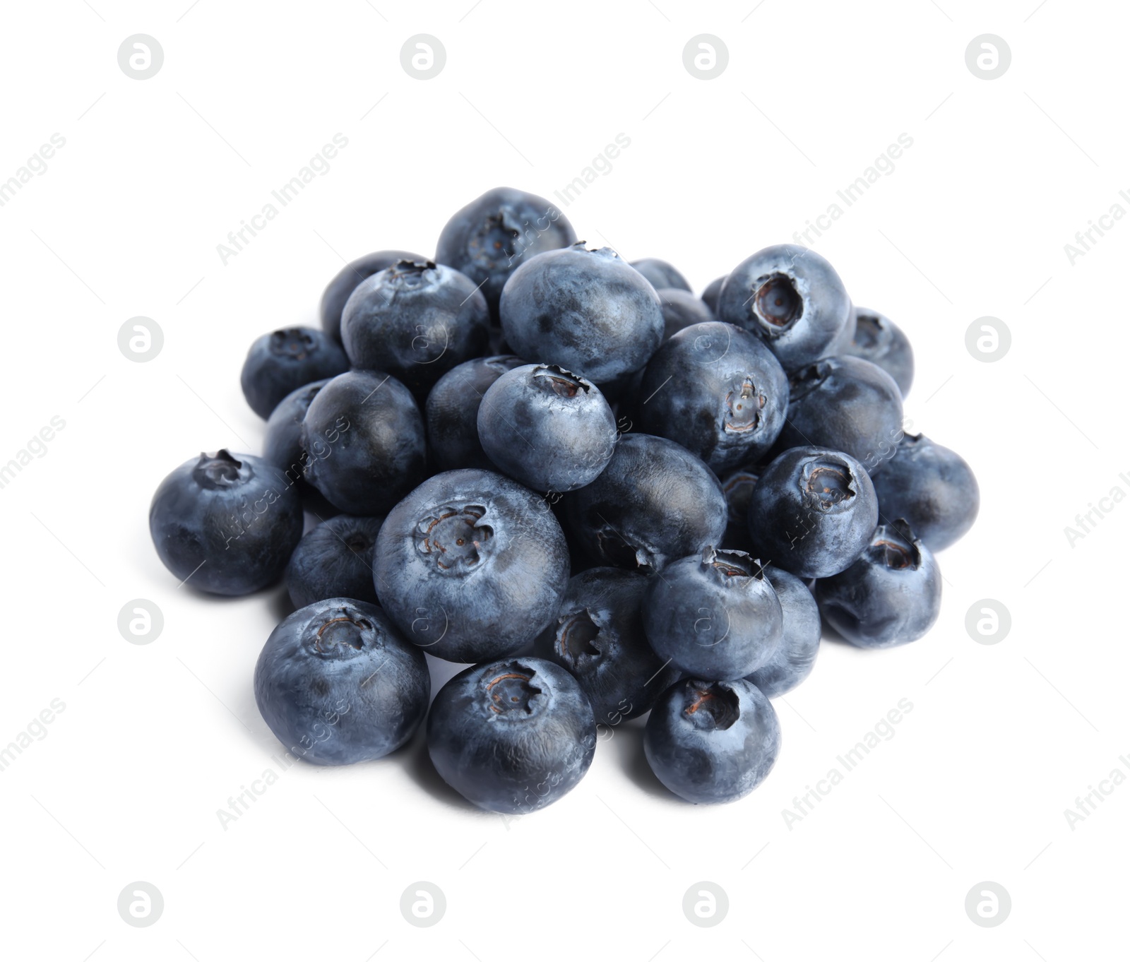 Photo of Fresh ripe tasty blueberries on white background