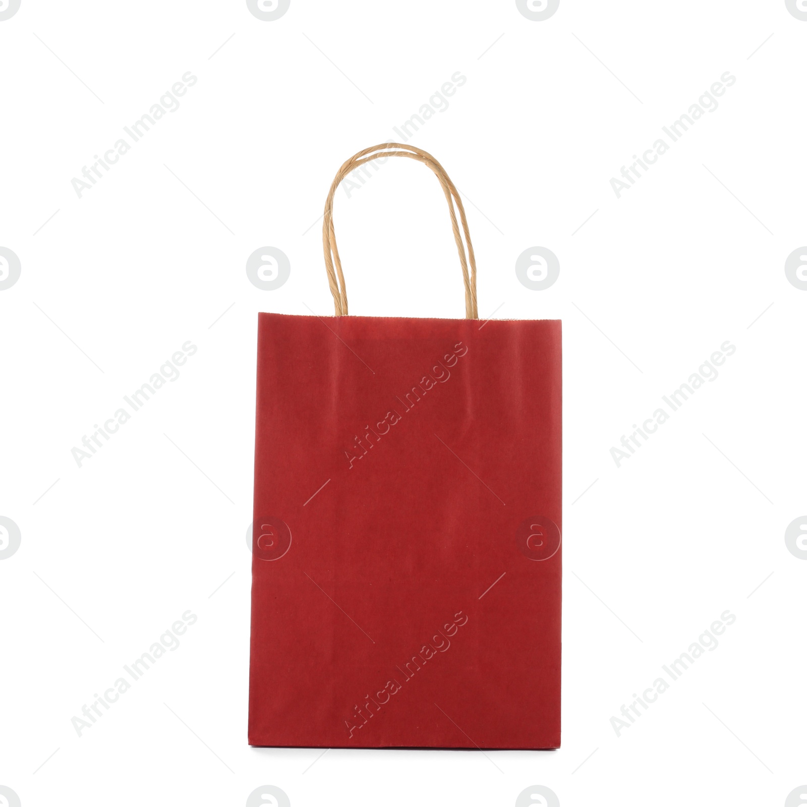 Photo of Mockup of paper shopping bag on white background