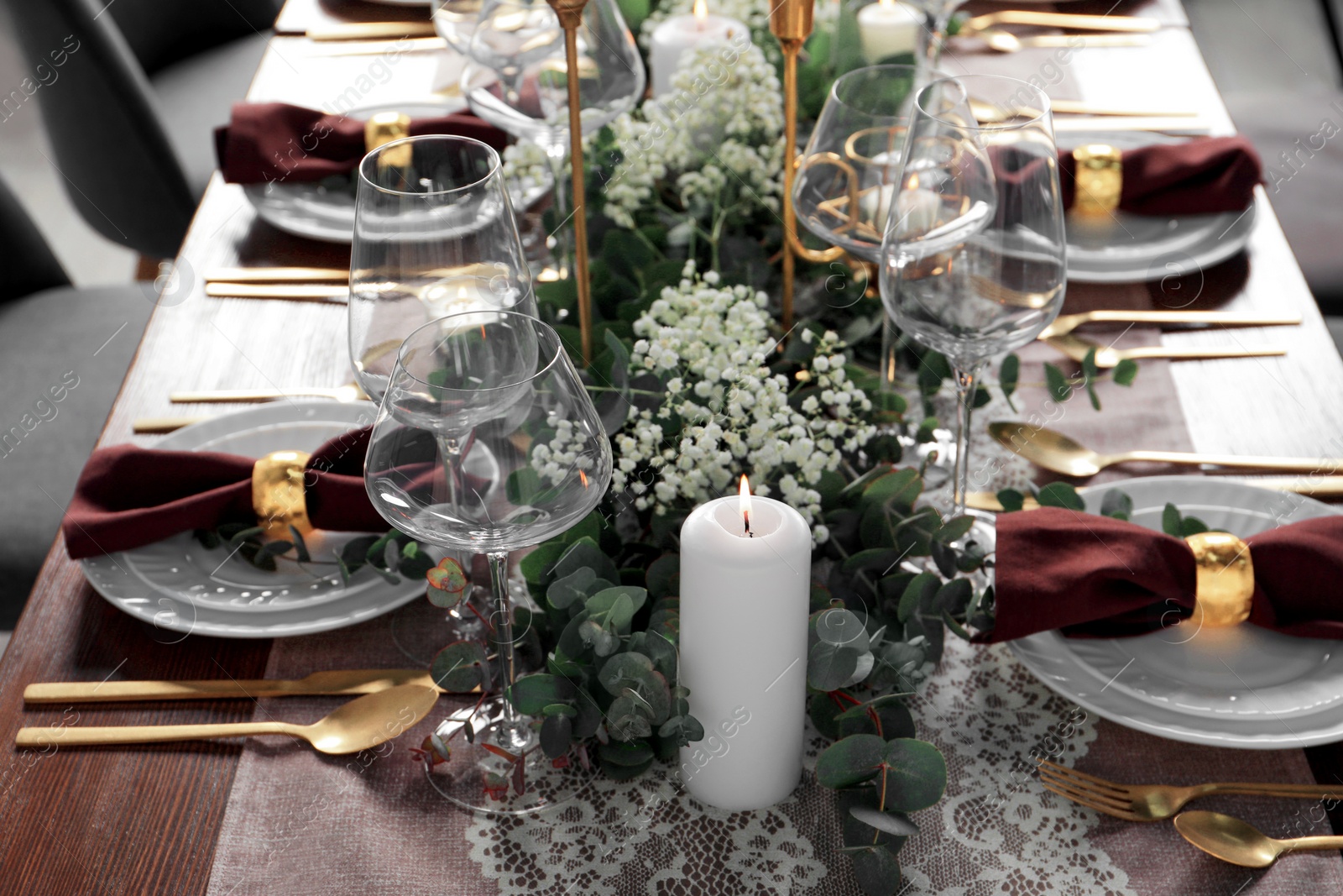 Photo of Stylish elegant table setting for festive dinner