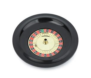 Photo of Roulette wheel isolated on white. Casino game