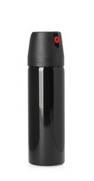Photo of Bottle of gas pepper spray on white background