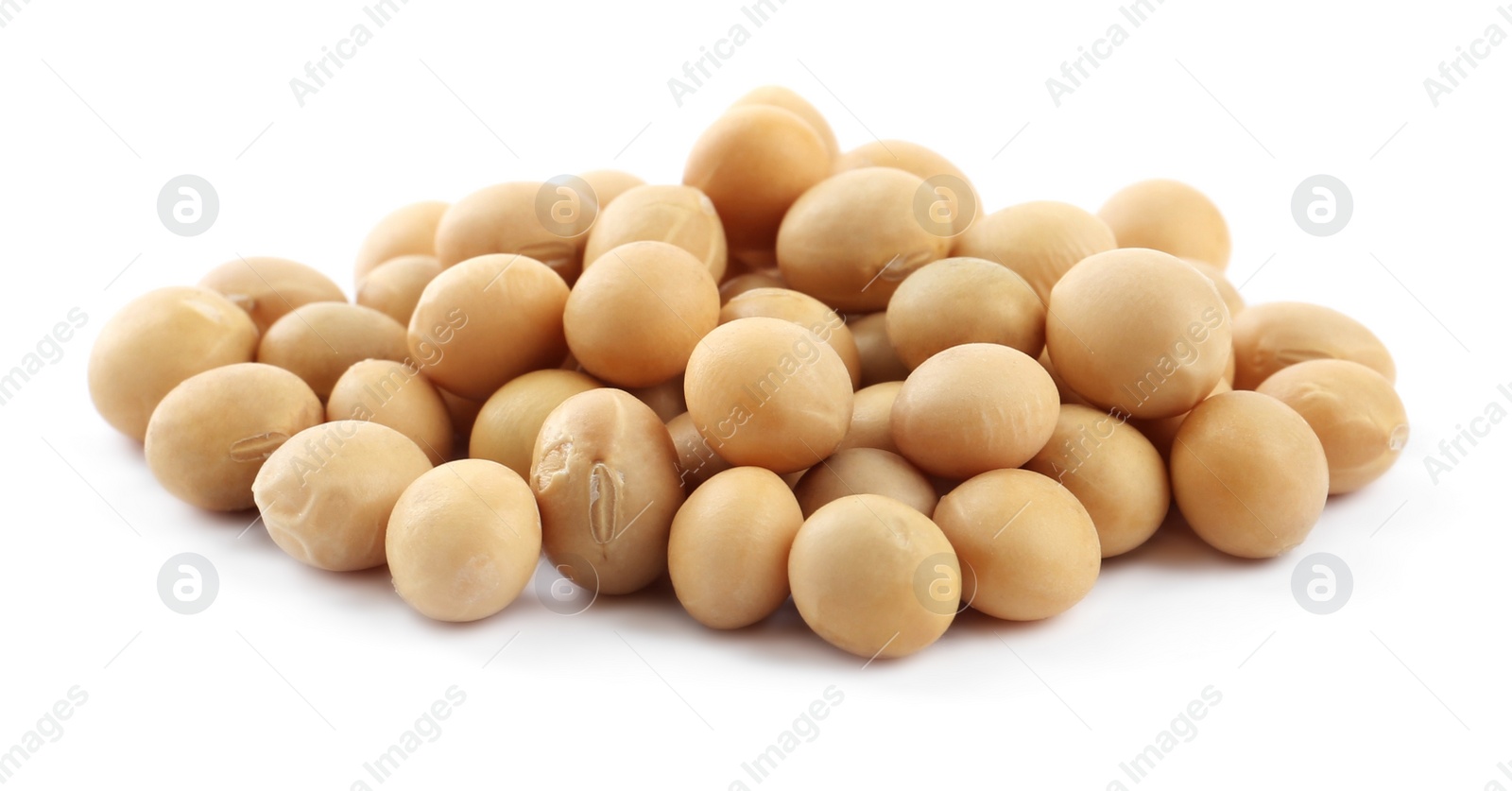 Photo of Heap of soya beans isolated on white