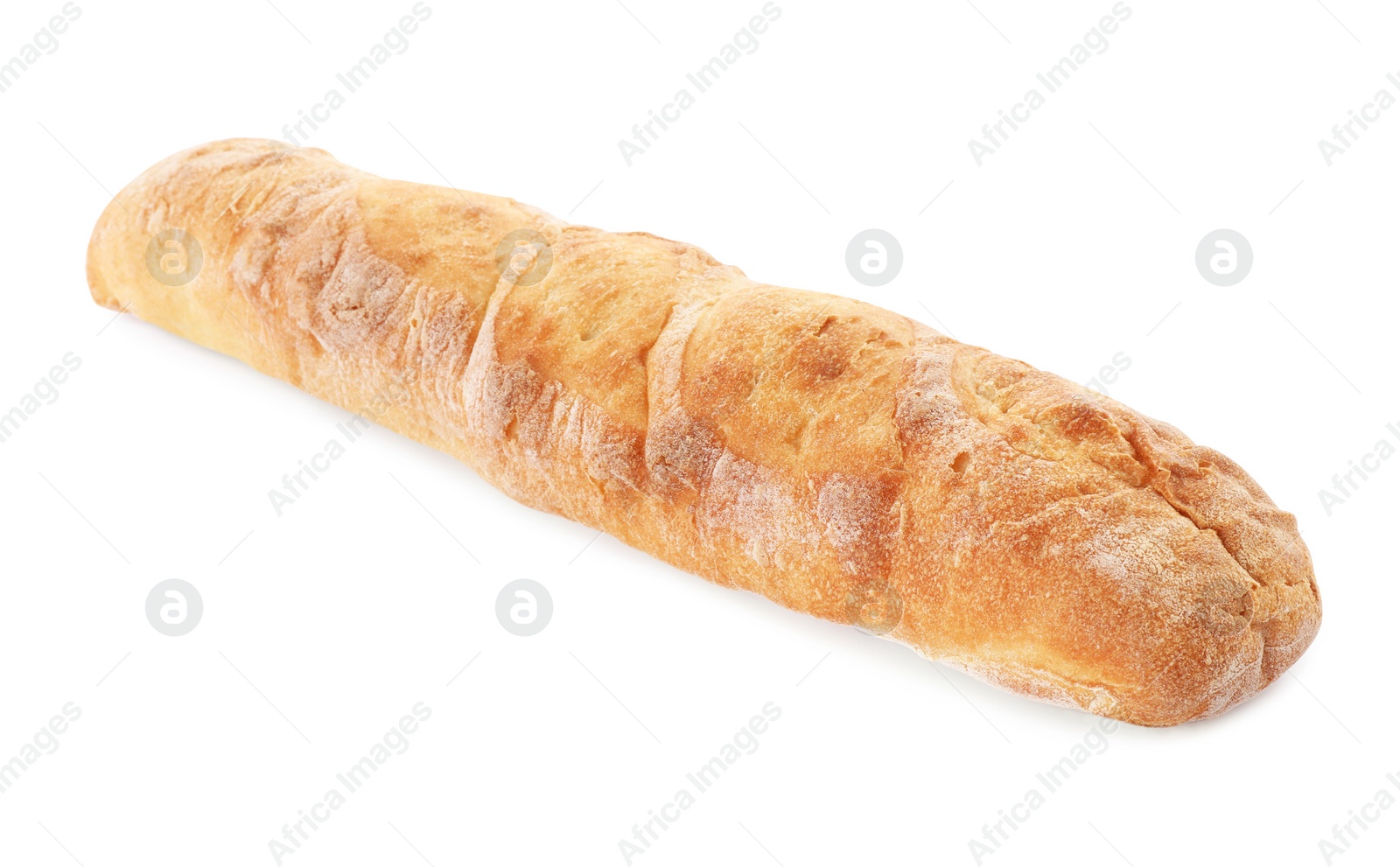 Photo of Tasty baguette isolated on white. Fresh bread