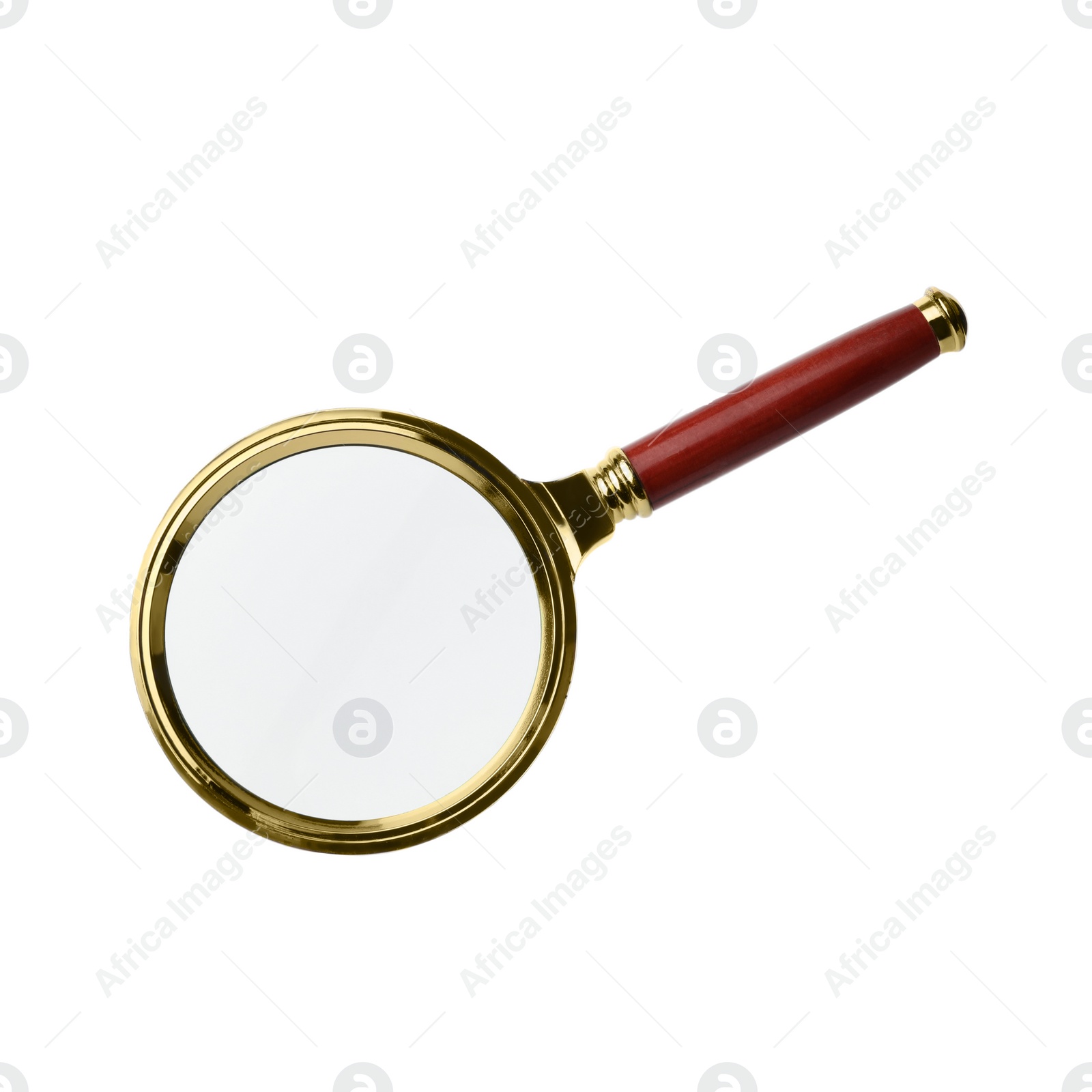 Photo of Stylish classic magnifying glass isolated on white