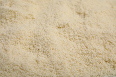 Photo of Pile of almond flour as background, closeup
