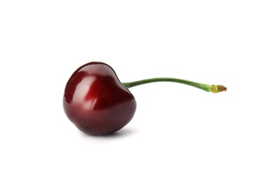 Sweet red cherry on white background