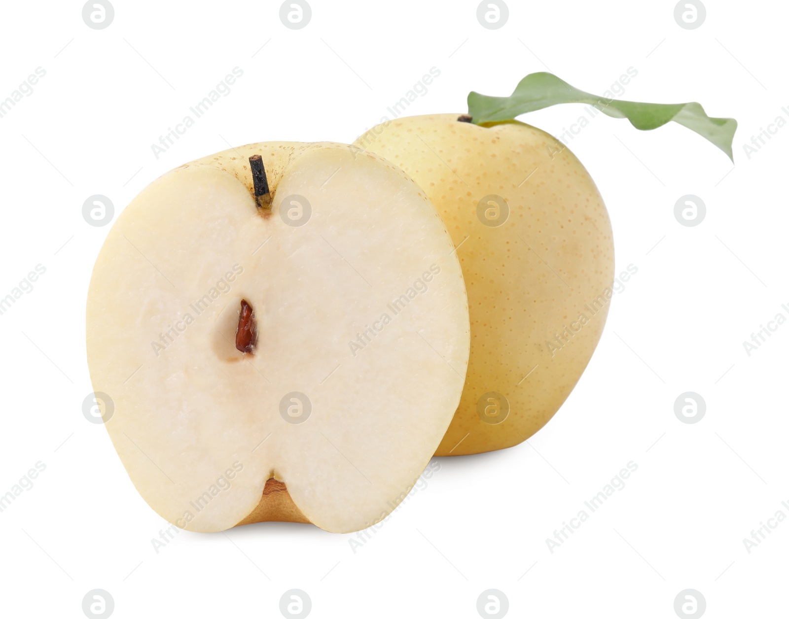 Photo of Delicious fresh apple pears isolated on white