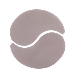 Grey under eye patches on white background, top view. Cosmetic product