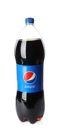 Photo of MYKOLAIV, UKRAINE - FEBRUARY 10, 2021: Bottle of Pepsi isolated on white