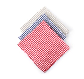 Fabric napkins for table setting on white background