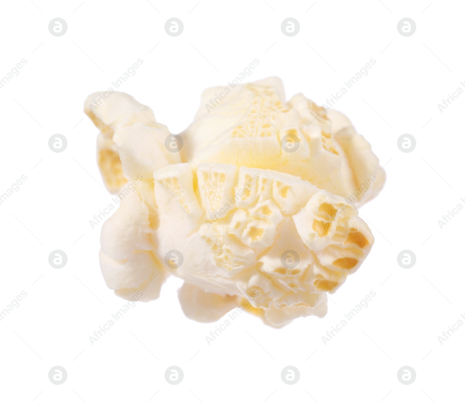 Photo of Kernel of tasty fresh popcorn isolated on white