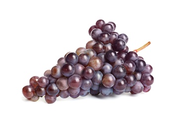 Photo of Bunch of fresh ripe juicy grapes isolated on white