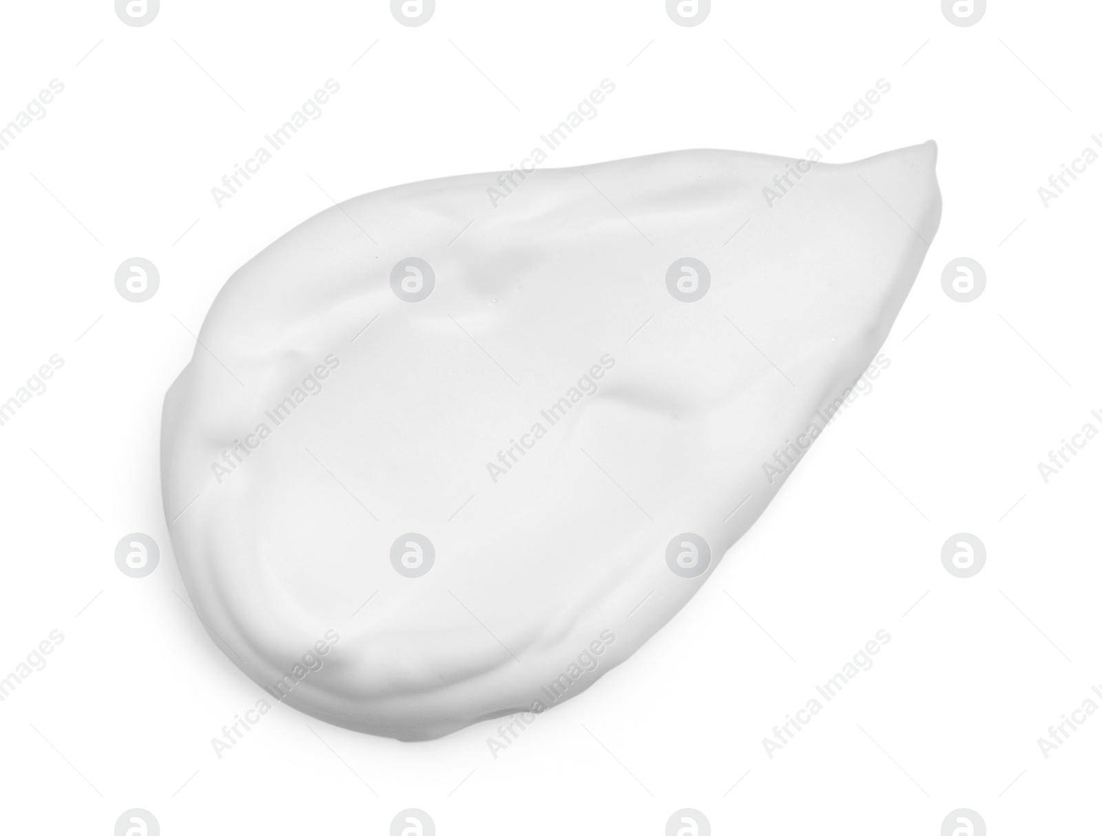 Photo of Smear of shaving foam isolated on white, top view