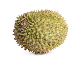 One whole ripe durian isolated on white