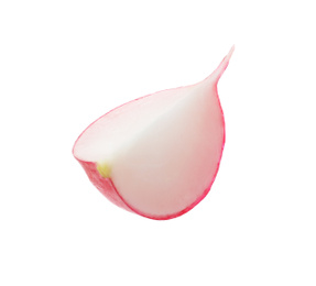 Photo of Piece of fresh ripe radish isolated on white