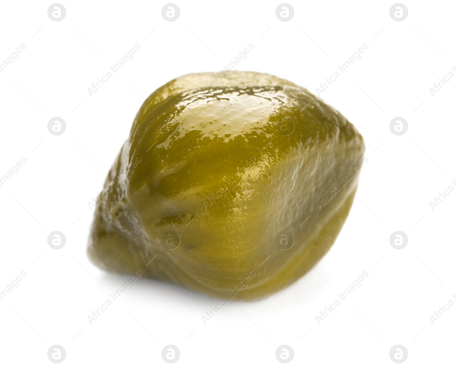 Photo of One delicious pickled caper isolated on white